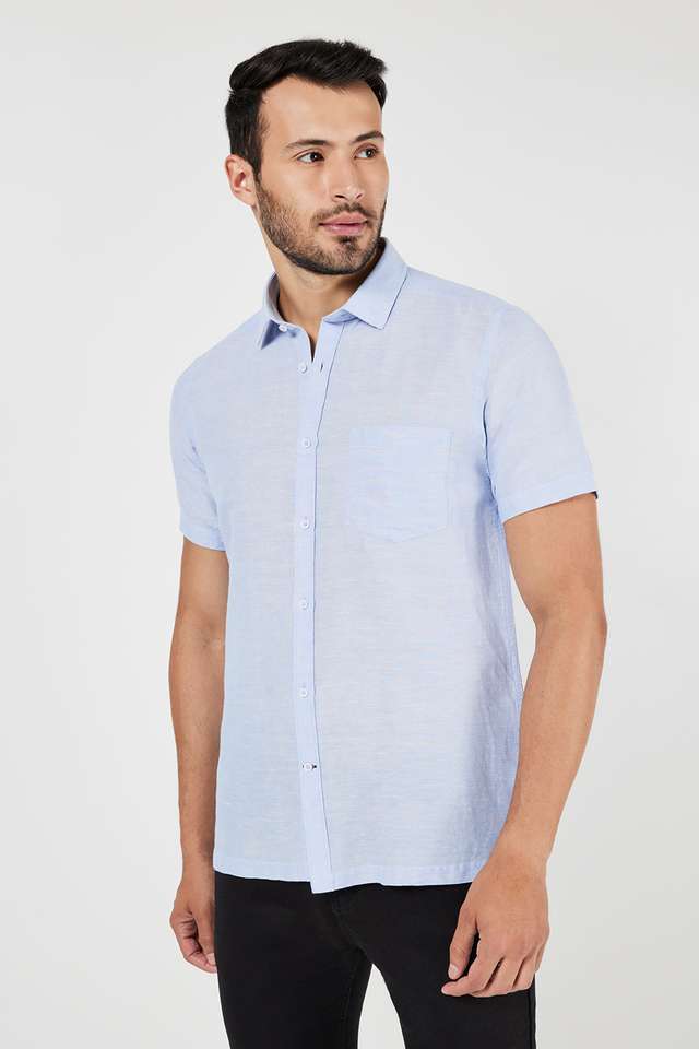 Solid-Cotton-Slim-Fit-Men-s-Casual-Shirt