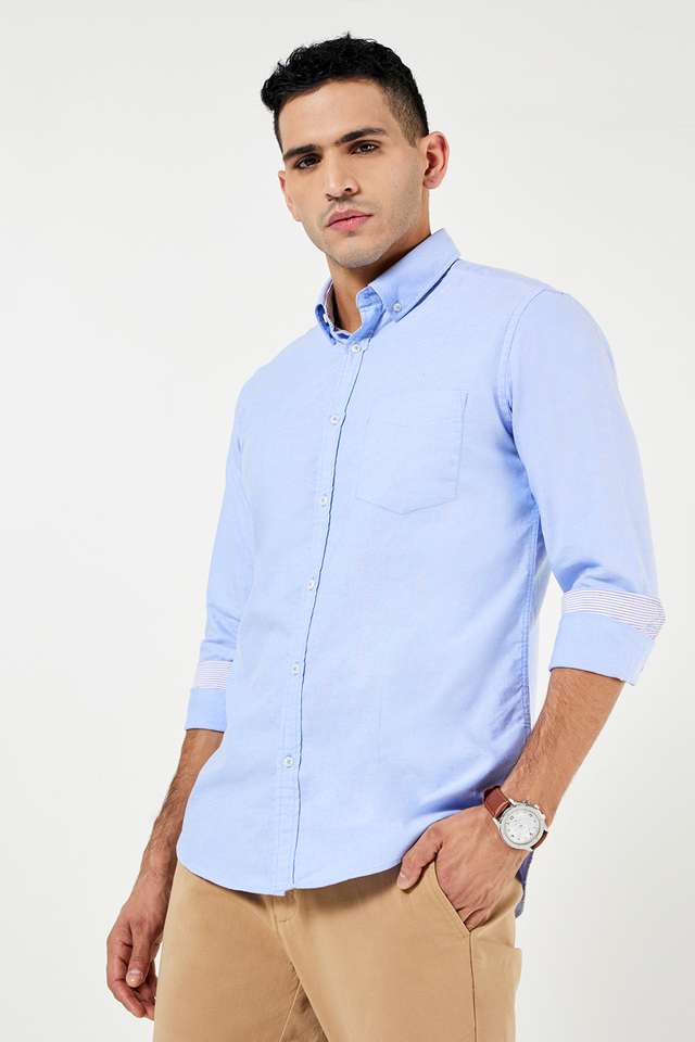 Solid-Cotton-Slim-Fit-Men-s-Casual-Shirt