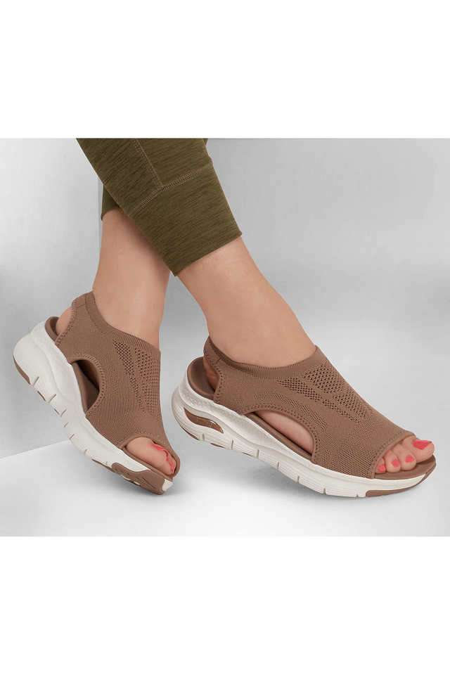 Buy Skechers Mocha Synthetic Backstrap Women's Casual Wear Sandals