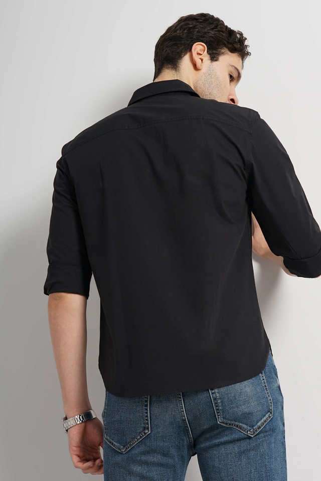 Solid-Cotton-Regular-Fit-Men-s-Casual-Wear-Shirt