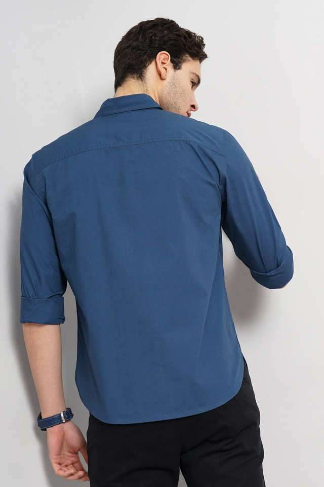 Solid-Cotton-Regular-Fit-Men-s-Casual-Wear-Shirt