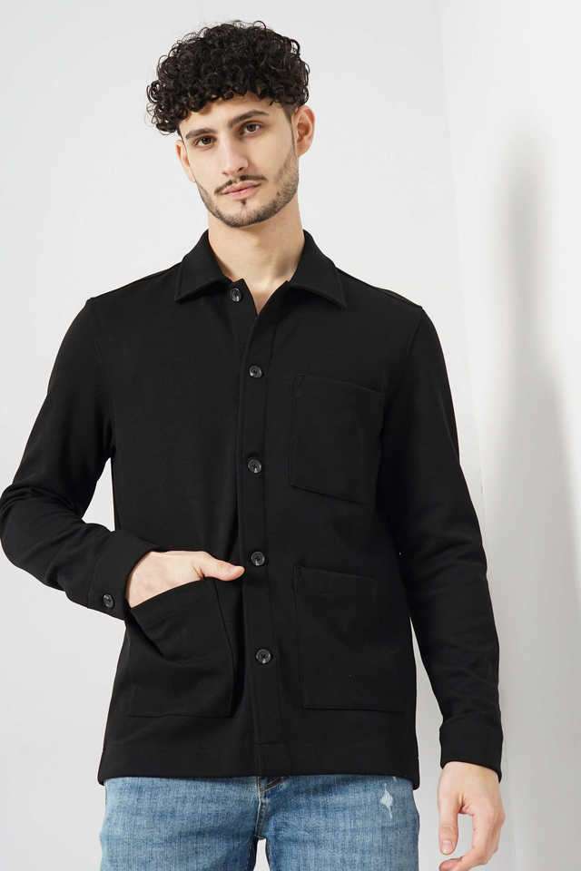 Solid-Cotton-Blend-Regular-Fit-Men-s-Casual-Wear-Shirt