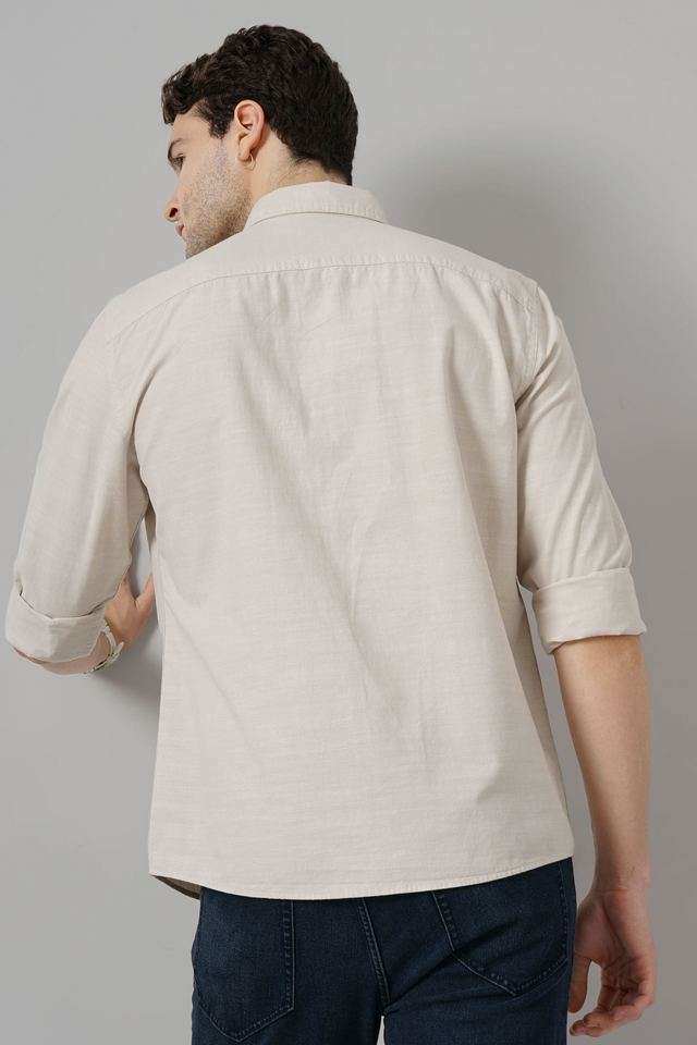 Solid-Cotton-Regular-Fit-Men-s-Casual-Shirt
