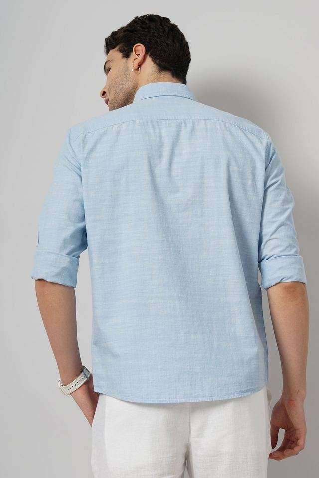 Solid-Cotton-Regular-Fit-Men-s-Casual-Wear-Shirt