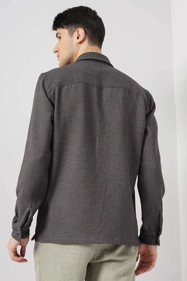 Solid-Polyester-Relaxed-Fit-Men-s-Casual-Shirt