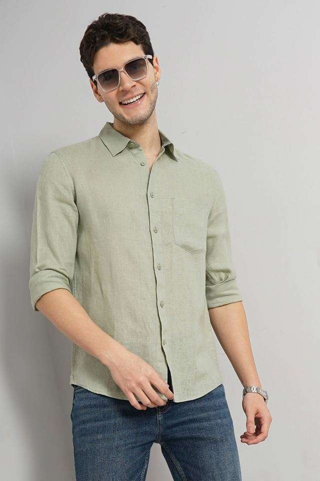 Textured-Linen-Regular-Fit-Men-s-Casual-Wear-Shirt