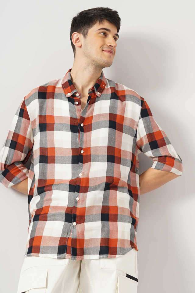 Checks-Viscose-Regular-Fit-Men-s-Casual-Wear-Shirt