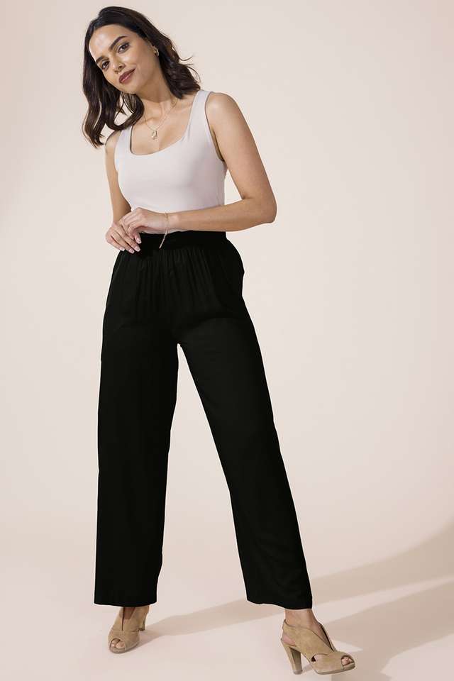 Solid-Viscose-Relaxed-Fit-Women-s-Palazzos