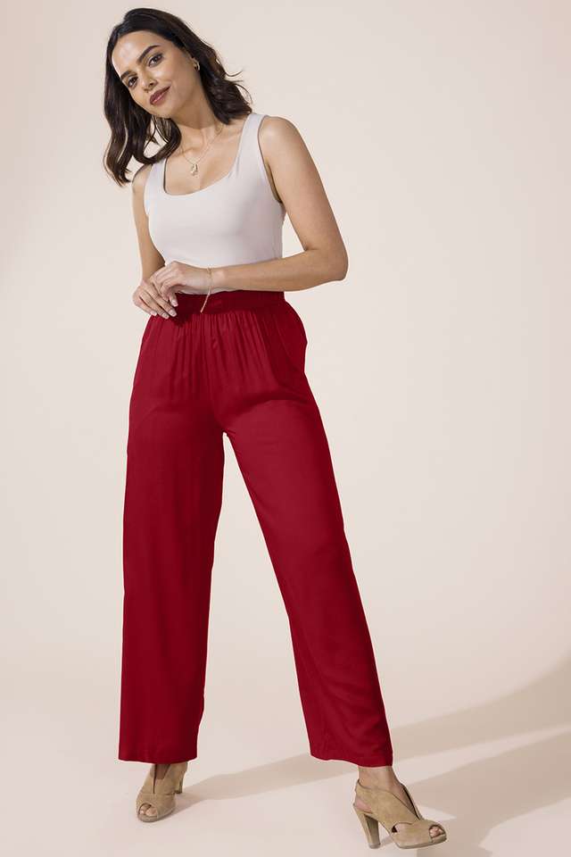 Solid-Viscose-Relaxed-Fit-Women-s-Palazzos