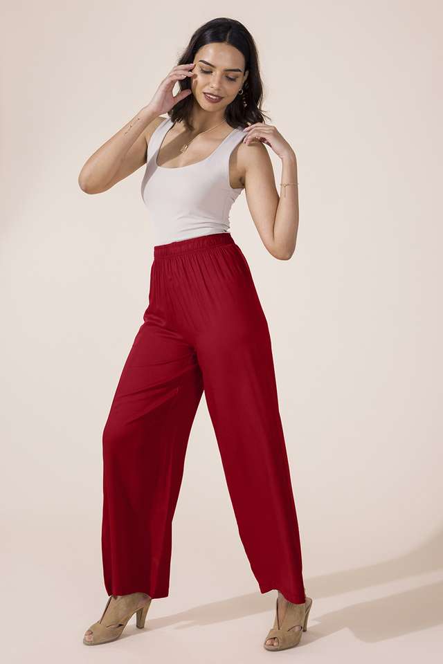Solid-Viscose-Relaxed-Fit-Women-s-Palazzos