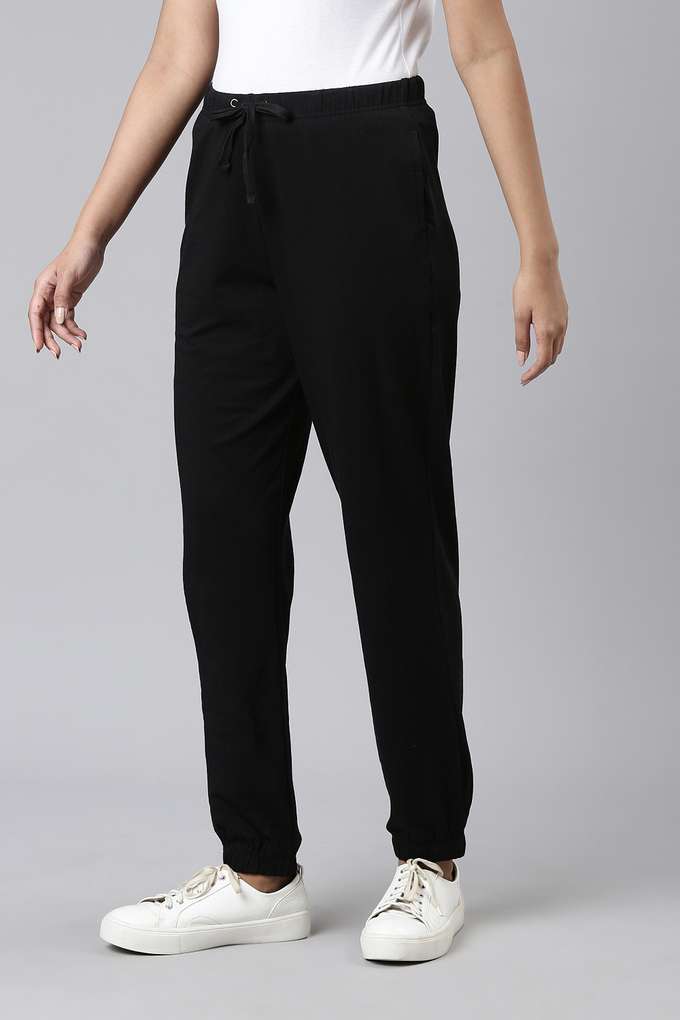 Solid-Ankle-Length-Cotton-Blend-Women-s-Palazzos