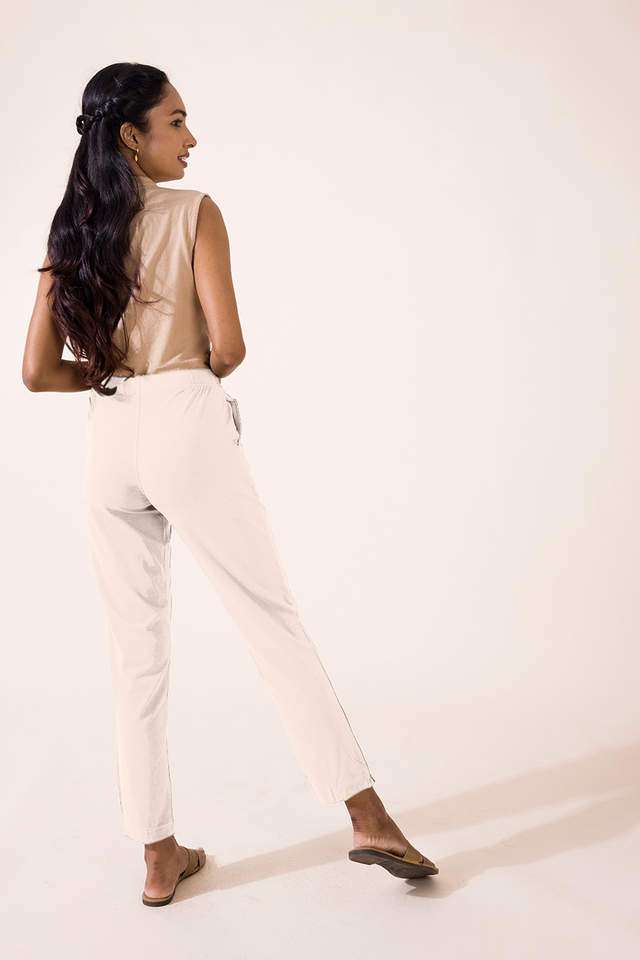 Solid-Cotton-Regular-Fit-Women-s-Pants