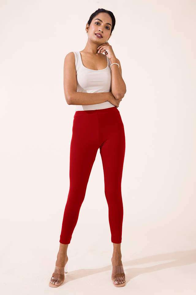 Solid-Cotton-Slim-Fit-Women-s-Leggings