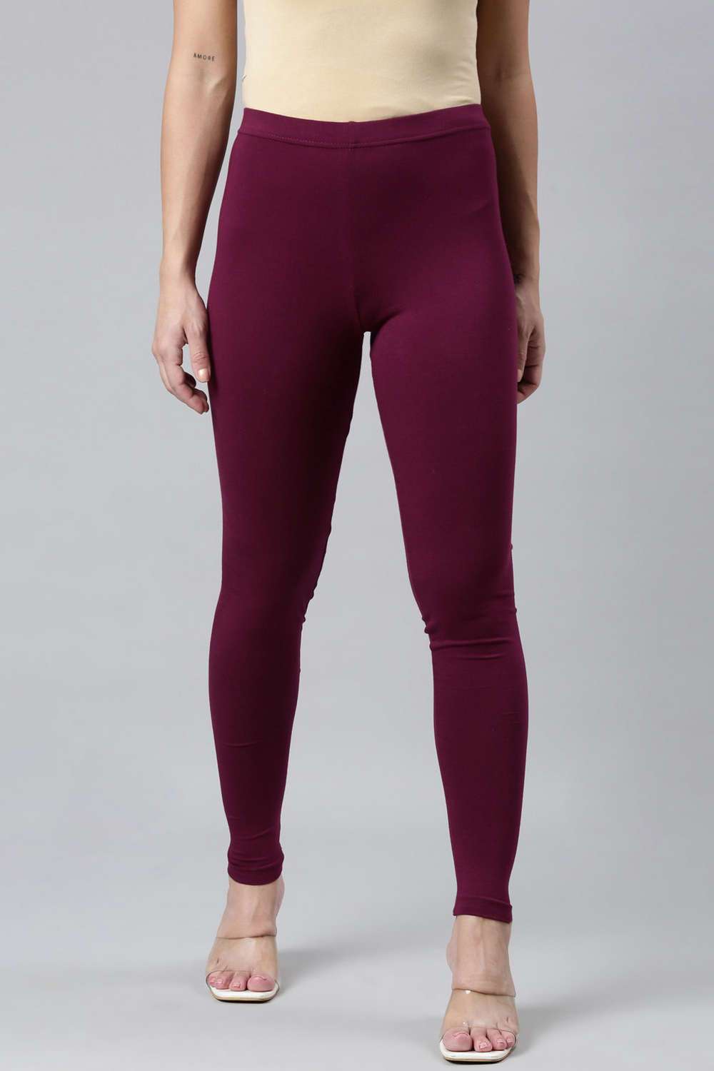 Solid-Ankle-Length-Cotton-Women-s-Leggings