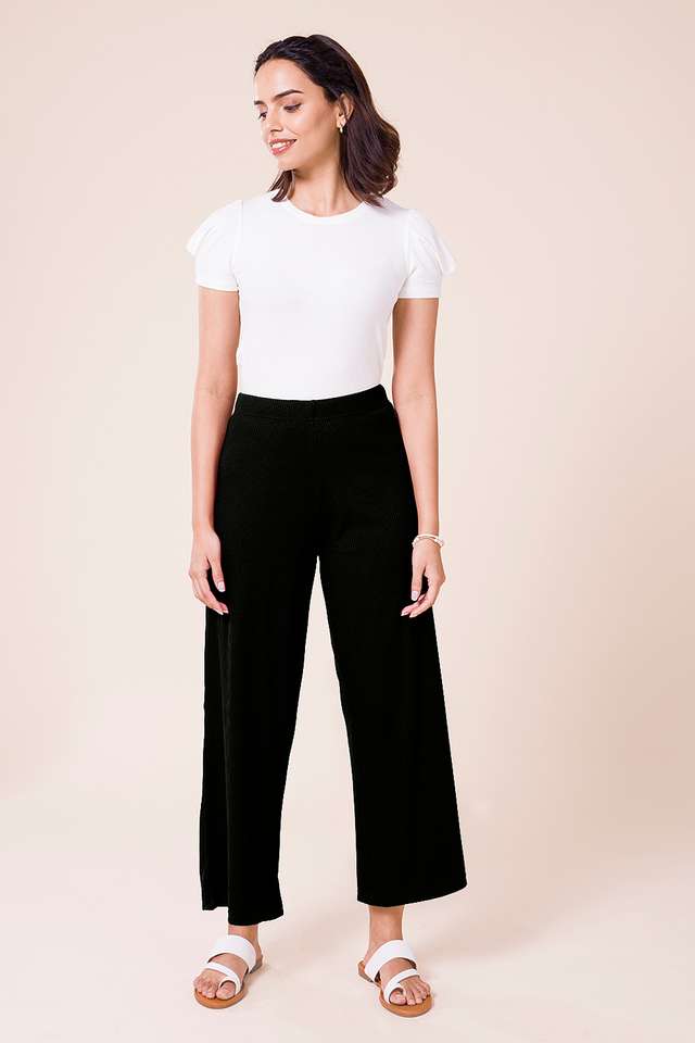 Solid-Full-Length-Cotton-Women-s-Palazzos