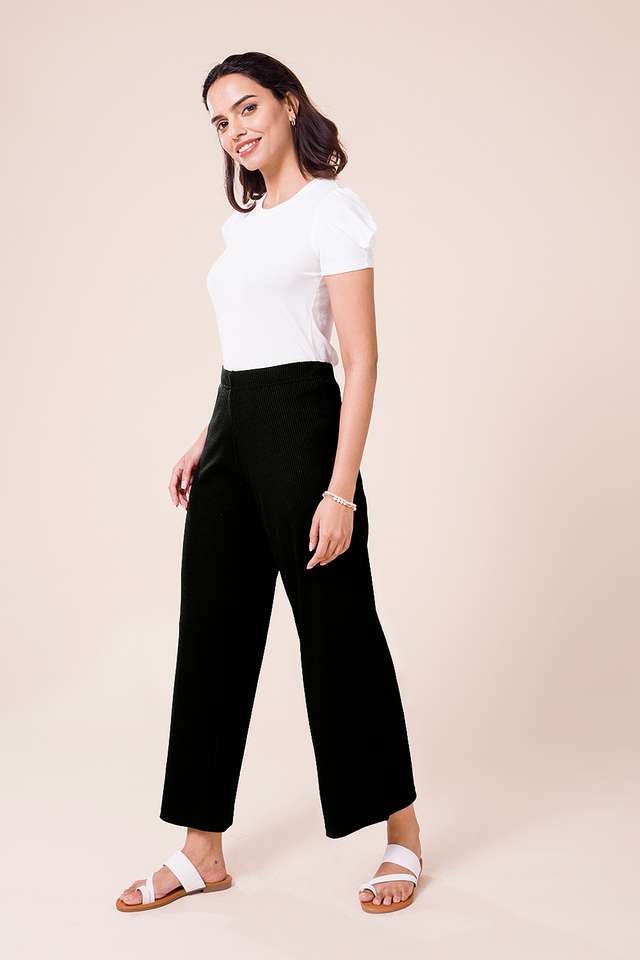 Solid-Full-Length-Cotton-Women-s-Palazzos