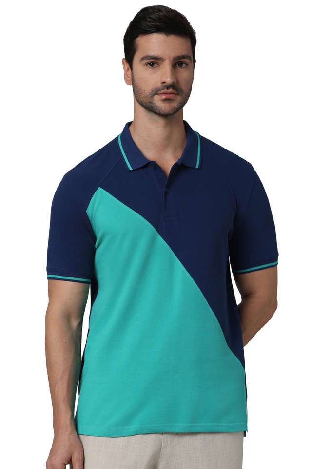Color-Block-Cotton-Polo-Men-s-T-Shirt