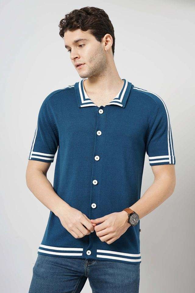 Textured-Cotton-Polo-Men-s-Casual-Wear-T-Shirt