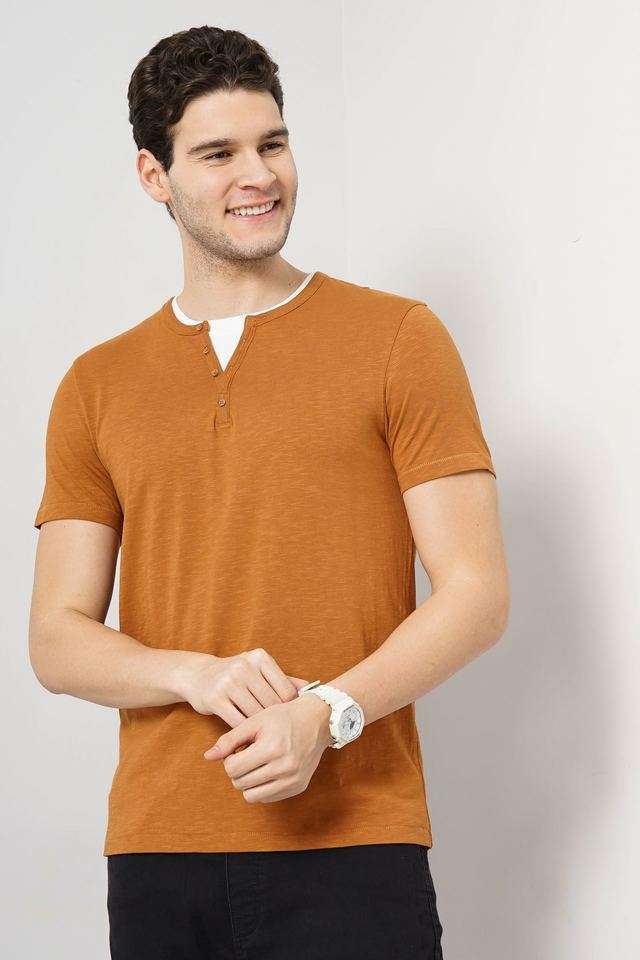 Solid-Cotton-Round-Neck-Men-s-Casual-Wear-T-Shirt