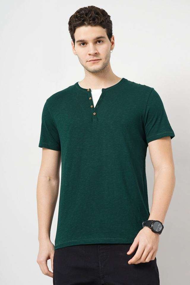 Solid-Cotton-Round-Neck-Men-s-Casual-Wear-T-Shirt