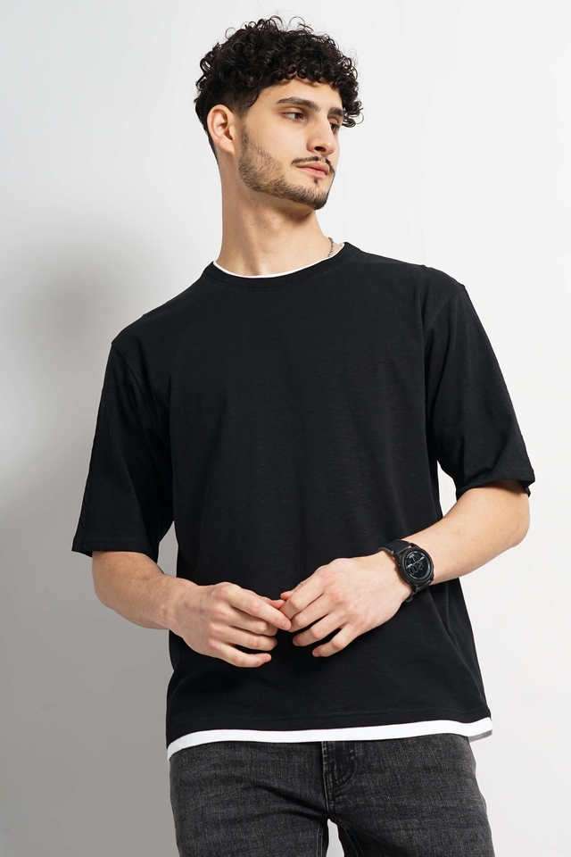 Solid-Cotton-Round-Neck-Men-s-Casual-Wear-T-Shirt