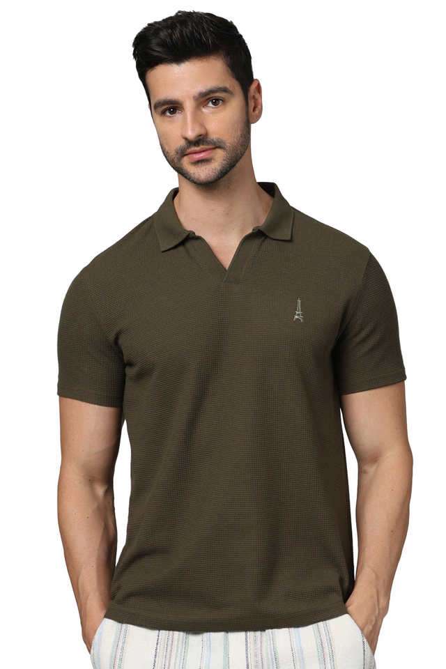 Textured-Cotton-Blend-Polo-Men-s-T-Shirt