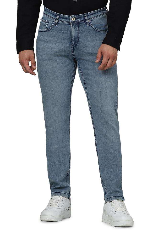 Light-Wash-Cotton-Lycra-Slim-Fit-Men-s-Jeans