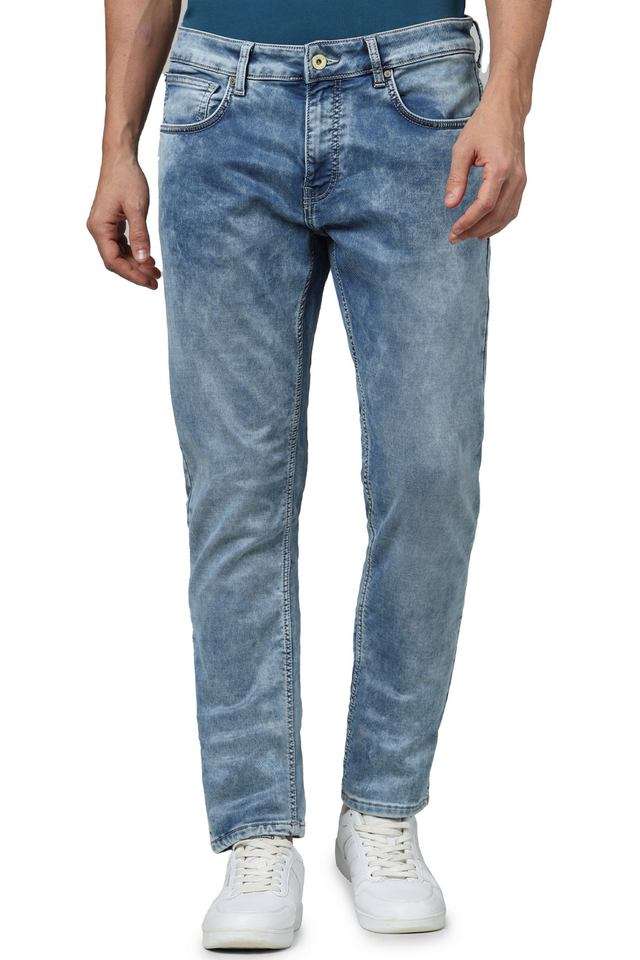 Light-Wash-Blended-Fabric-Slim-Fit-Men-s-Jeans