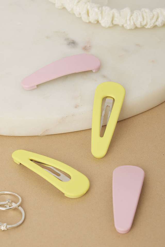Pink-and-Yellow-Hair-Clips---Set-of-4