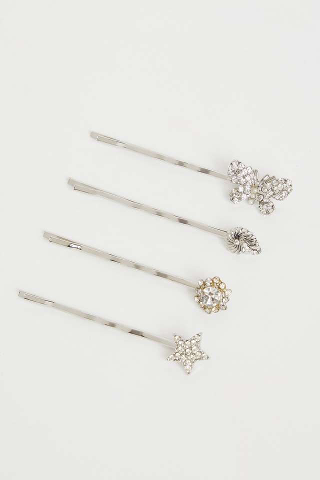 Hair-Clip---Pack-of-4 -Silver