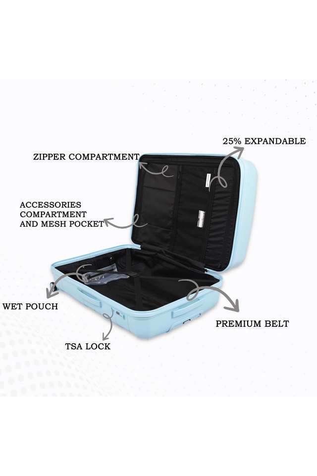 Buy IT Luggage blue Unisex Polypropylene Hard Trolley Crystal