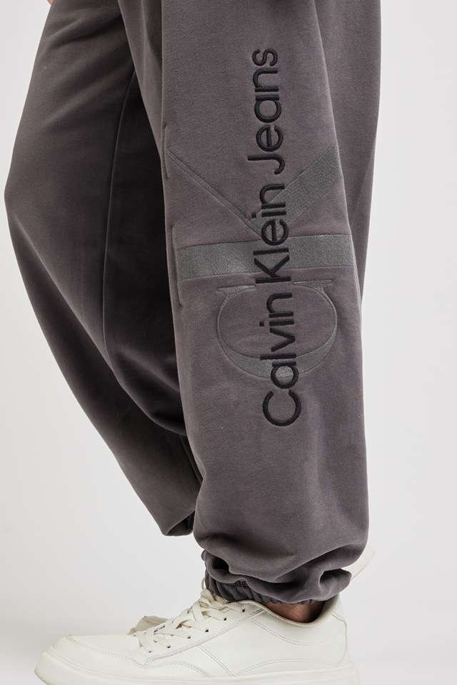 Buy CALVIN KLEIN Black Solid Cotton Blend Regular Fit Men's Track