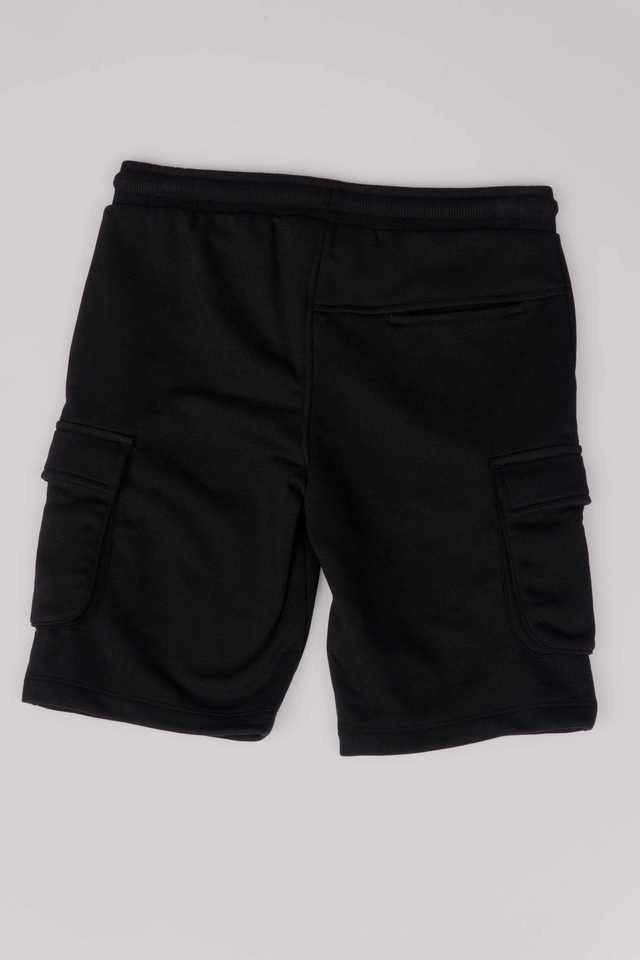 Buy JACK&JONES Jet Black Solid Cotton Regular Fit Boys Shorts