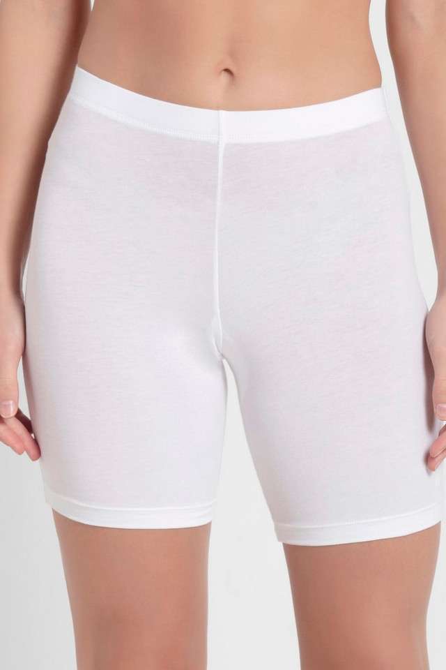 Blended-Fabric-Women-s-Boy-Shorts-White