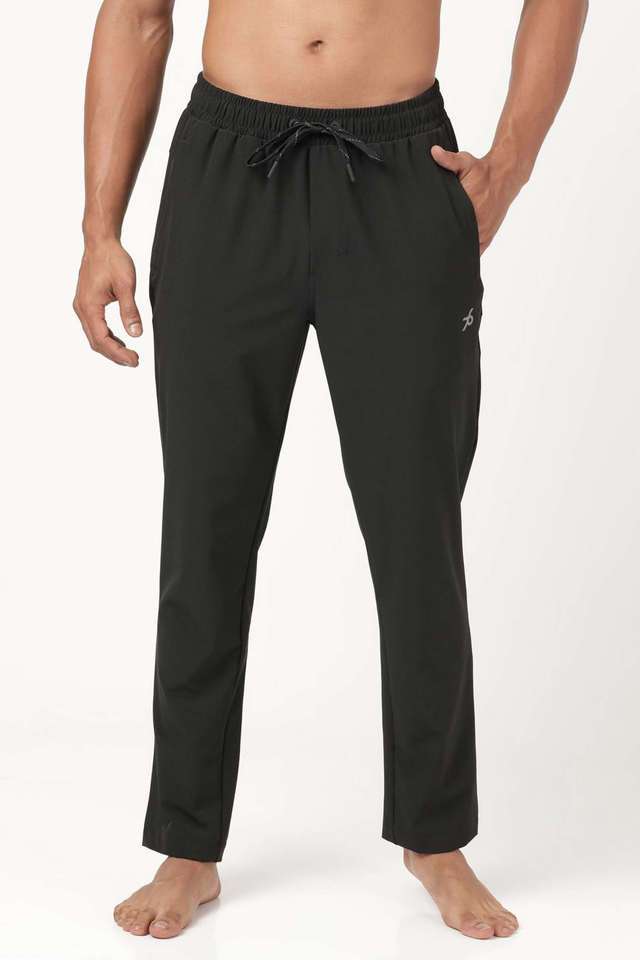 Solid-Polyester-Blend-Regular-Fit-Men-s-Track-Pants