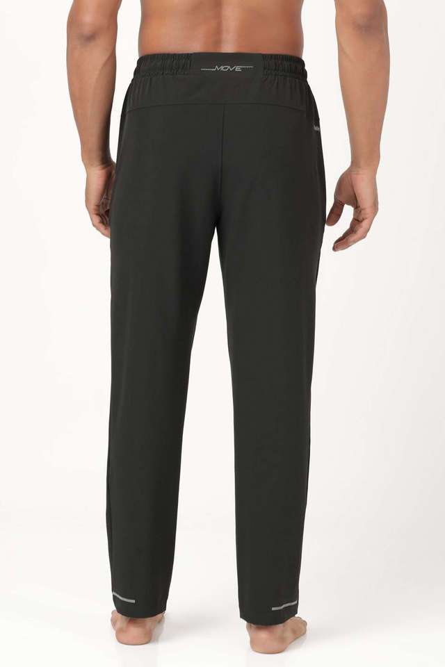 Solid-Polyester-Blend-Regular-Fit-Men-s-Track-Pants