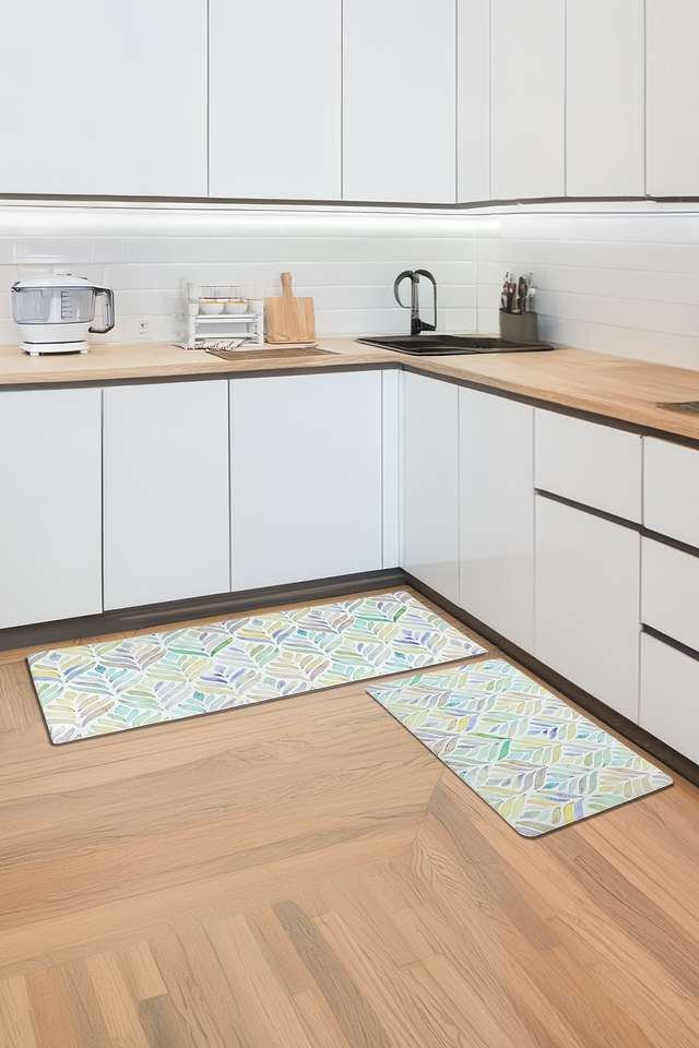 Noah-Anti-Fatigue-Leaf-Grid-Kitchen-Runner