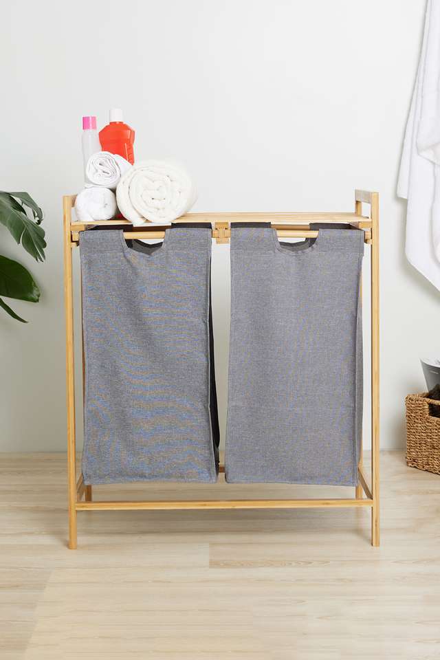 Orion-Bamboo-&-Fabric-Laundry-Basket