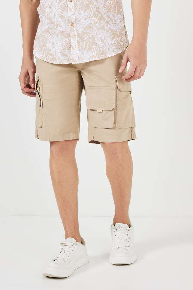 Solid-Blended-Fabric-Slim-Fit-Men-s-Shorts