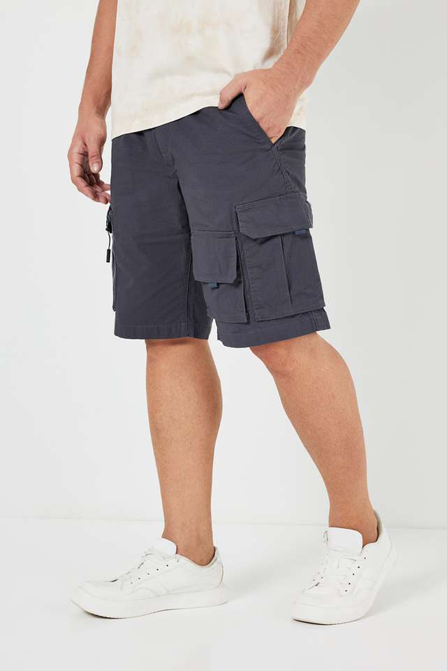 Solid-Blended-Fabric-Slim-Fit-Men-s-Shorts