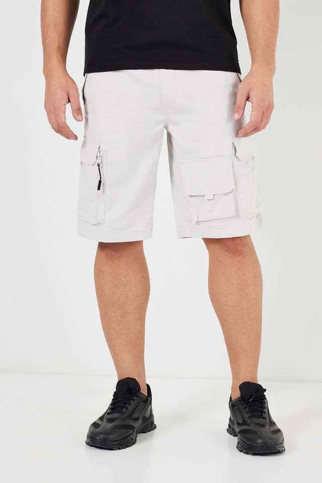 Solid-Blended-Fabric-Slim-Fit-Men-s-Shorts