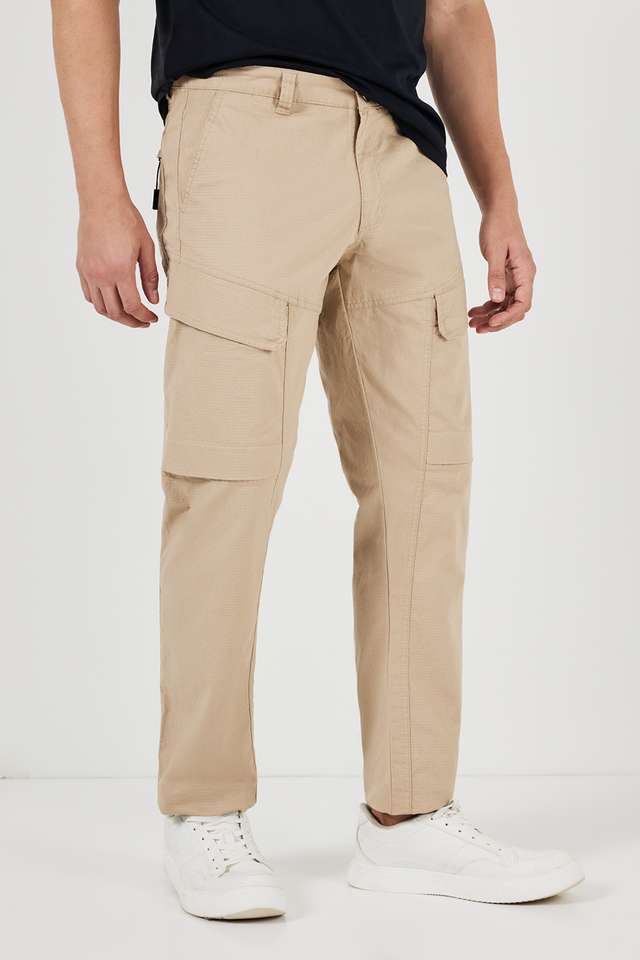 Solid-Blended-Fabric-Slim-Fit-Men-s-Cargo-Pant