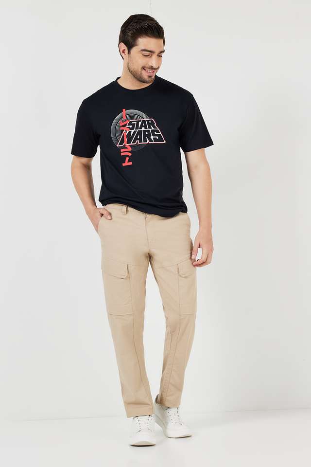Solid-Blended-Fabric-Slim-Fit-Men-s-Cargo-Pant