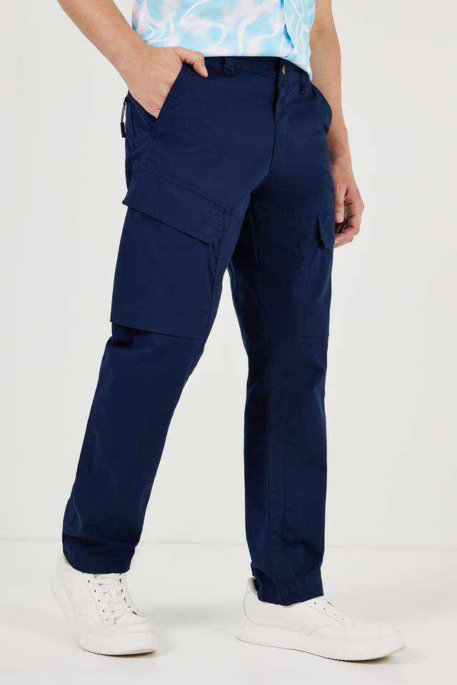 Solid-Blended-Fabric-Slim-Fit-Men-s-Cargo-Pant