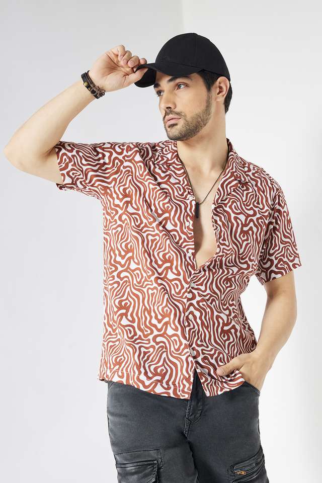Chevron-Blended-Fabric-Regular-Fit-Men-s-Casual-Shirt