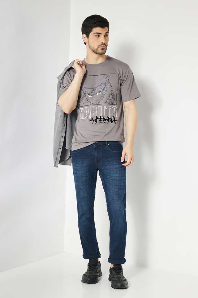 Printed-Blended-Fabric-Round-Neck-Men-s-T-Shirt