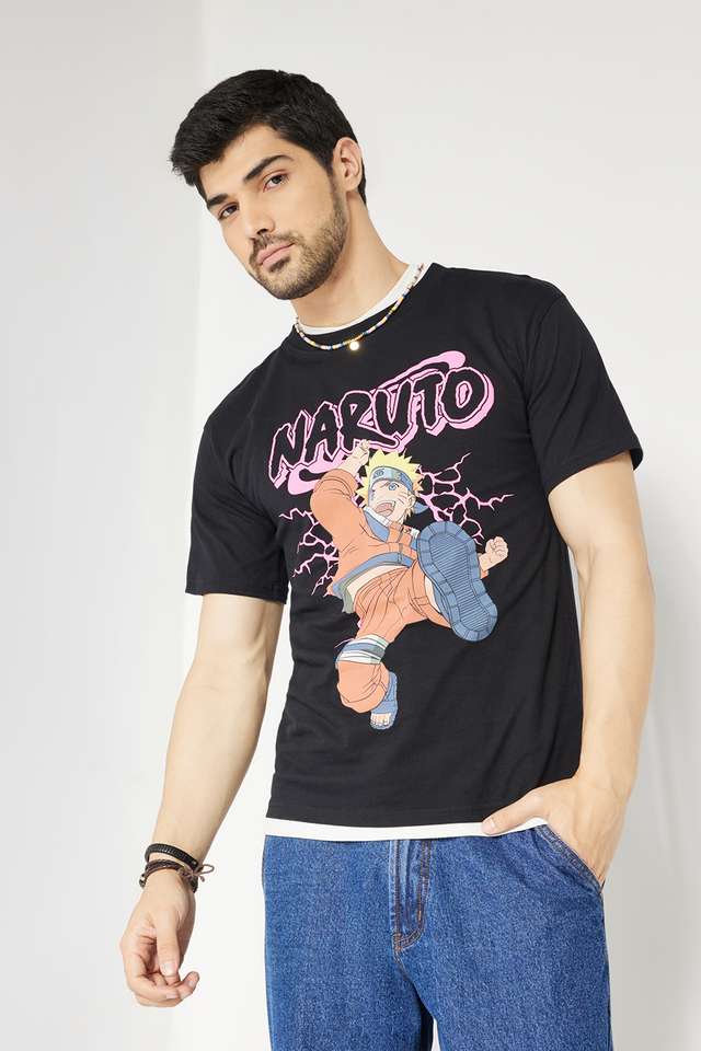 Printed-Blended-Fabric-Round-Neck-Men-s-T-Shirt