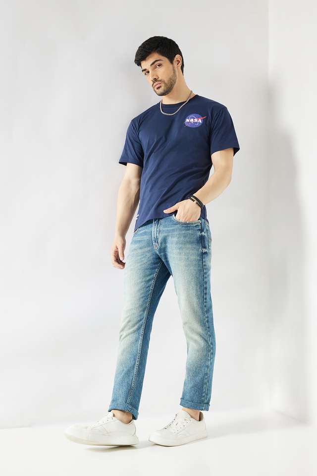 Printed-Blended-Fabric-Round-Neck-Men-s-T-Shirt
