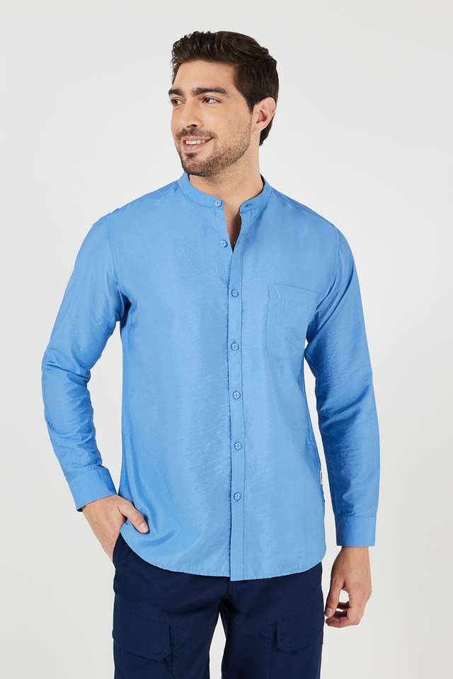 Solid-Viscose-Slim-Fit-Men-s-Casual-Shirt