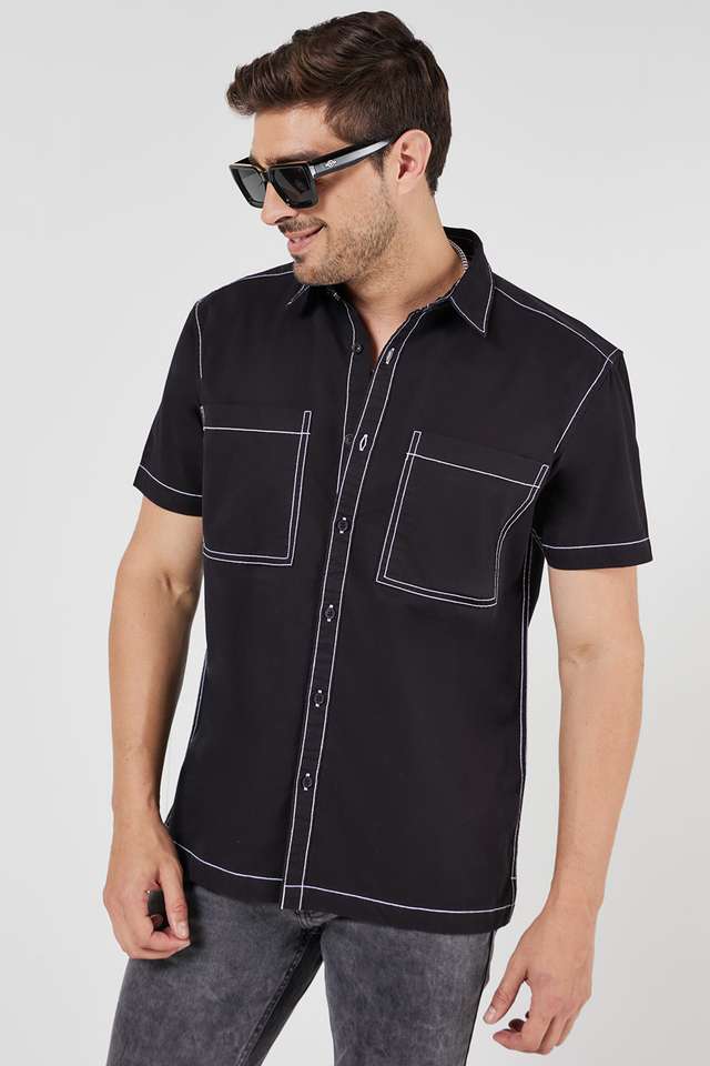 Solid-Cotton-Relaxed-Fit-Men-s-Casual-Shirt